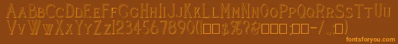 Cleavers Juvenia Raised Font – Orange Fonts on Brown Background