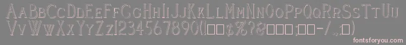 Cleavers Juvenia Raised Font – Pink Fonts on Gray Background