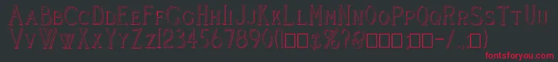 Cleavers Juvenia Raised Font – Red Fonts on Black Background