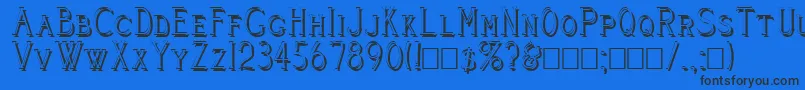 Cleavers Juvenia Shadowed Font – Black Fonts on Blue Background