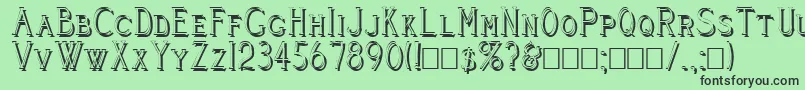 Cleavers Juvenia Shadowed Font – Black Fonts on Green Background