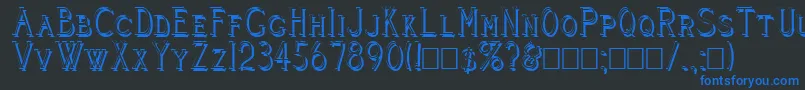 Cleavers Juvenia Shadowed Font – Blue Fonts on Black Background