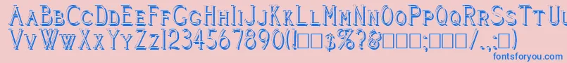 Cleavers Juvenia Shadowed Font – Blue Fonts on Pink Background