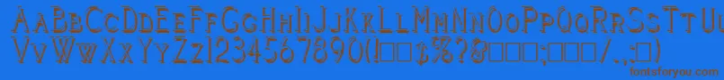 Cleavers Juvenia Shadowed Font – Brown Fonts on Blue Background