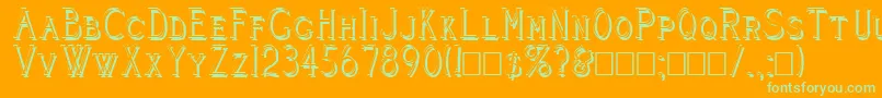 Cleavers Juvenia Shadowed Font – Green Fonts on Orange Background