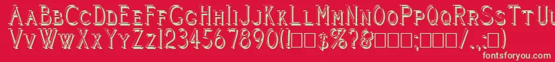 Cleavers Juvenia Shadowed Font – Green Fonts on Red Background