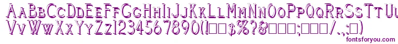 Cleavers Juvenia Shadowed Font – Purple Fonts on White Background