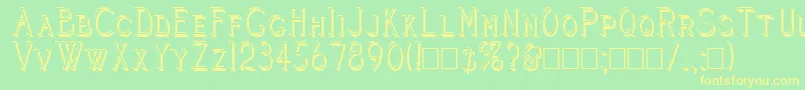 Cleavers Juvenia Shadowed Font – Yellow Fonts on Green Background