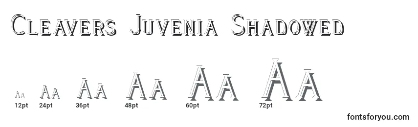 Größen der Schriftart Cleavers Juvenia Shadowed (123594)