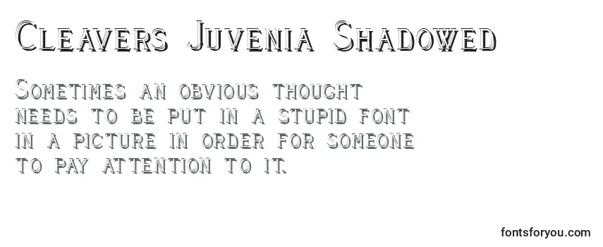 Überblick über die Schriftart Cleavers Juvenia Shadowed (123594)