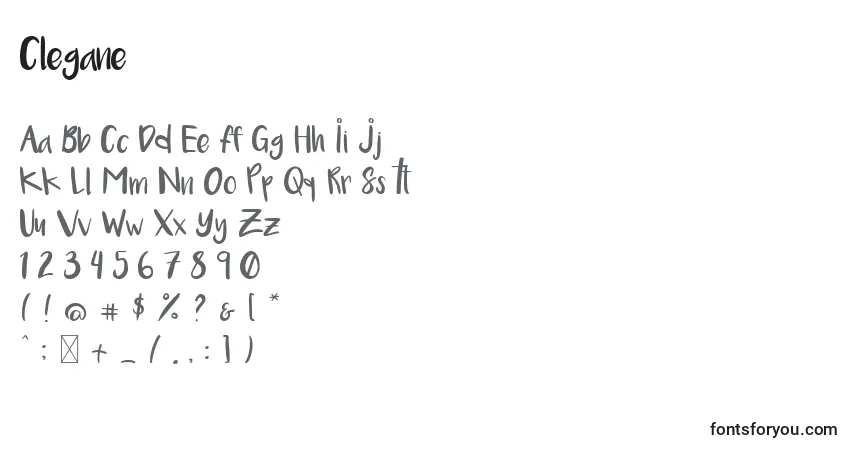 Fuente Clegane - alfabeto, números, caracteres especiales