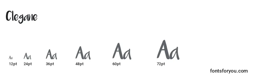 Clegane Font Sizes