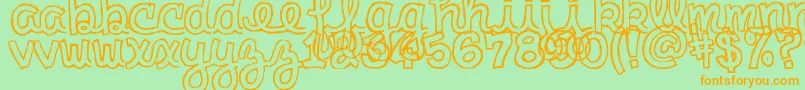 clementine sketch-Schriftart – Orangefarbene Schriften auf grünem Hintergrund