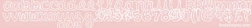 clementine sketch-Schriftart – Weiße Schriften auf rosa Hintergrund