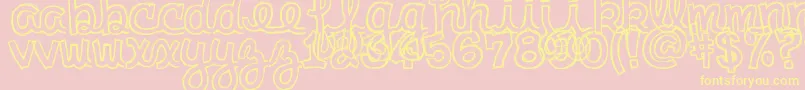 clementine sketch-Schriftart – Gelbe Schriften auf rosa Hintergrund