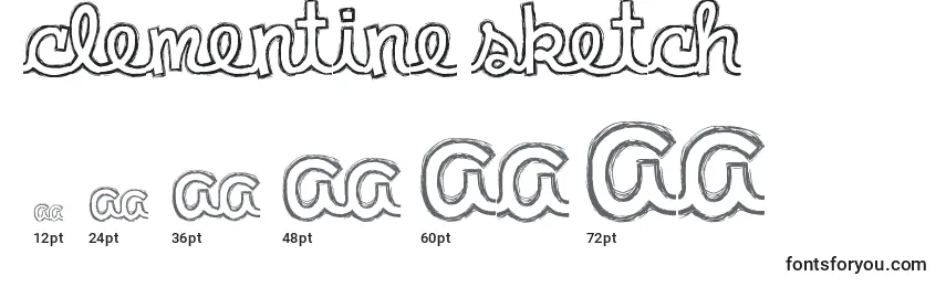Clementine sketch Font Sizes