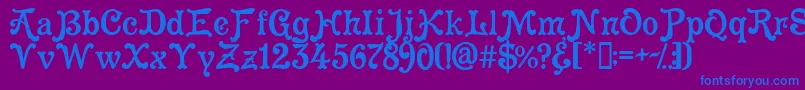 Cleopatra Font – Blue Fonts on Purple Background