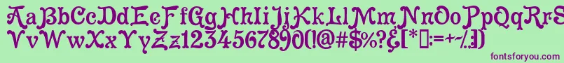 Cleopatra Font – Purple Fonts on Green Background