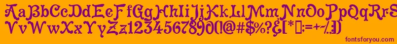 Cleopatra Font – Purple Fonts on Orange Background