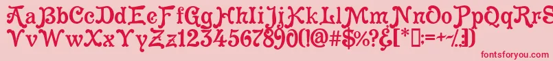 Cleopatra Font – Red Fonts on Pink Background