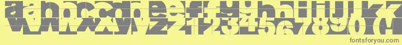 Fonte Fragmentum – fontes cinzas em um fundo amarelo
