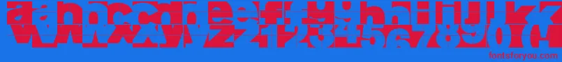 Fragmentum-Schriftart – Rote Schriften auf blauem Hintergrund