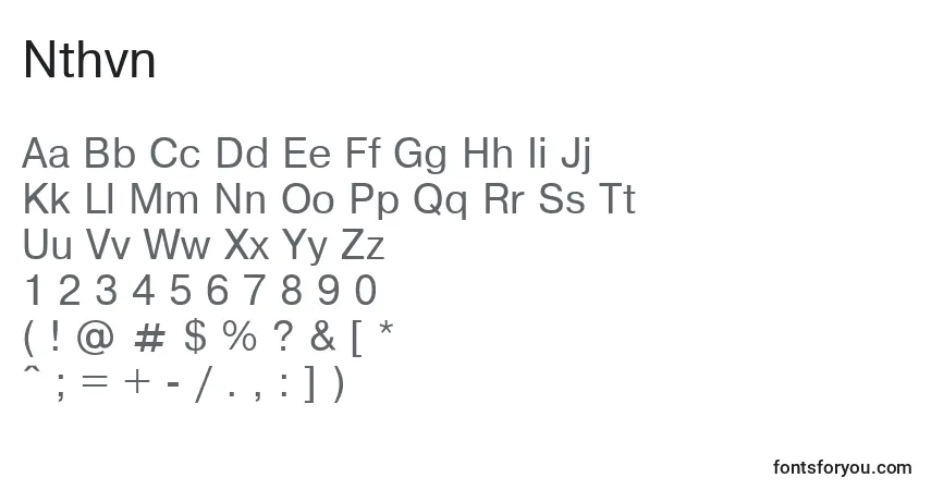 Schriftart Nthvn – Alphabet, Zahlen, spezielle Symbole