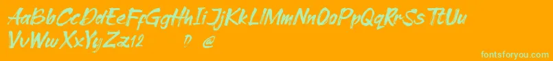Cleopharta demo Font – Green Fonts on Orange Background