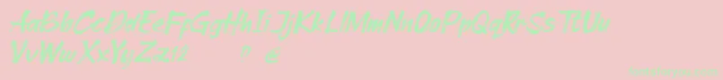 Cleopharta demo-Schriftart – Grüne Schriften auf rosa Hintergrund