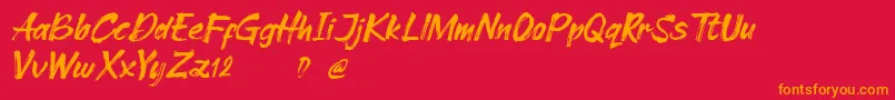 Cleopharta demo Font – Orange Fonts on Red Background