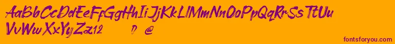 Шрифт Cleopharta demo – фиолетовые шрифты на оранжевом фоне