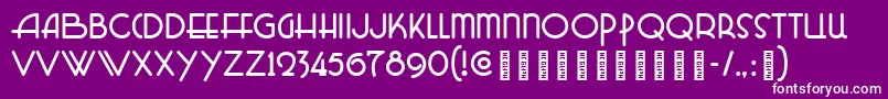 フォントCleveland – 紫の背景に白い文字