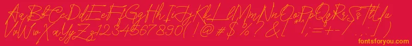 Cleverlands Font – Orange Fonts on Red Background