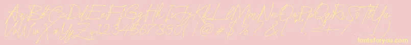 Cleverlands-Schriftart – Gelbe Schriften auf rosa Hintergrund