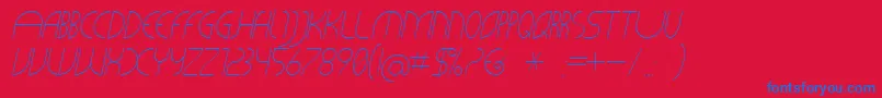 フォントCLiCHE 21 Italic – 赤い背景に青い文字
