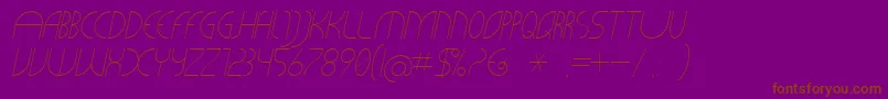 Fonte CLiCHE 21 Italic – fontes marrons em um fundo roxo