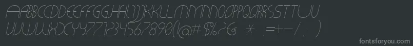 Шрифт CLiCHE 21 Italic – серые шрифты на чёрном фоне