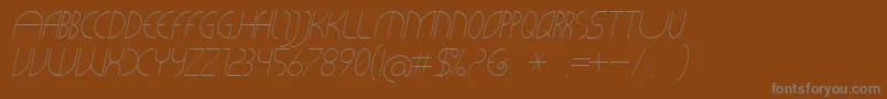 CLiCHE 21 Italic-fontti – harmaat kirjasimet ruskealla taustalla