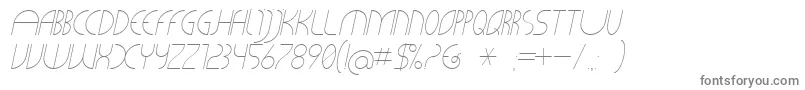 CLiCHE 21 Italic-fontti – harmaat kirjasimet valkoisella taustalla