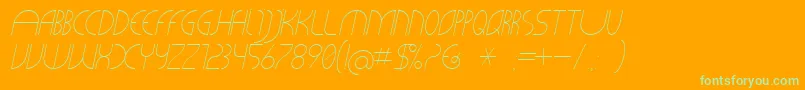 CLiCHE 21 Italic Font – Green Fonts on Orange Background