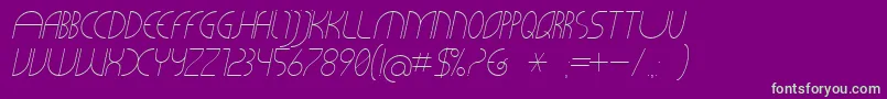 CLiCHE 21 Italic Font – Green Fonts on Purple Background