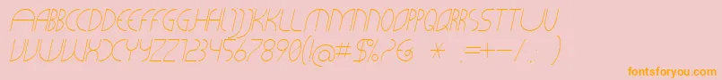 Fonte CLiCHE 21 Italic – fontes laranjas em um fundo rosa