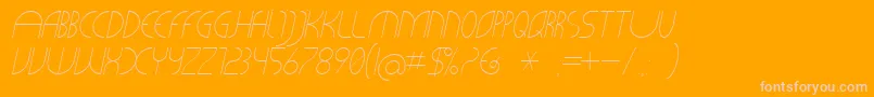 CLiCHE 21 Italic-Schriftart – Rosa Schriften auf orangefarbenem Hintergrund