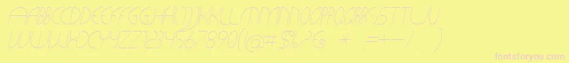フォントCLiCHE 21 Italic – ピンクのフォント、黄色の背景