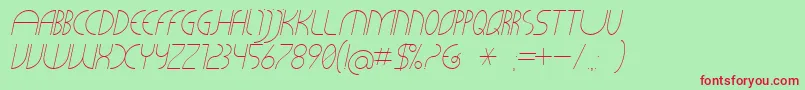 Шрифт CLiCHE 21 Italic – красные шрифты на зелёном фоне