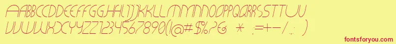 Fonte CLiCHE 21 Italic – fontes vermelhas em um fundo amarelo