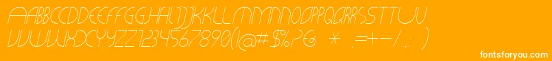 CLiCHE 21 Italic-Schriftart – Weiße Schriften auf orangefarbenem Hintergrund