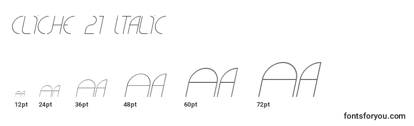 Größen der Schriftart CLiCHE 21 Italic