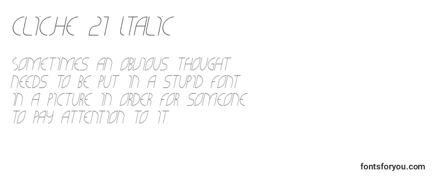 Schriftart CLiCHE 21 Italic