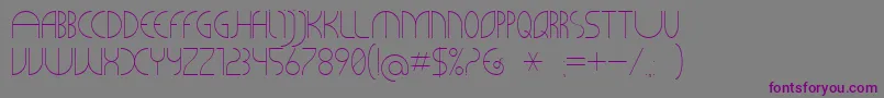 CLiCHE 21-fontti – violetit fontit harmaalla taustalla